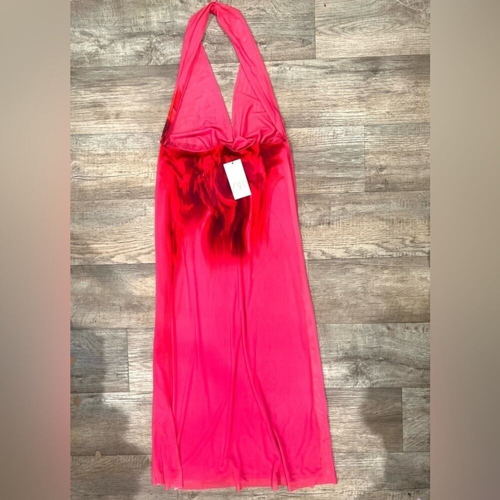 LAST ONE! ZARA Fuchsia Open Back Midi Dress NWT | Blogger Fave Halter Neck - Picture 16 of 16